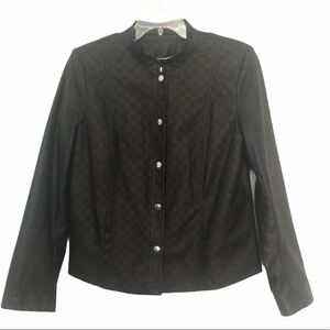 Allison Dailey Black lightweight faux leather Moto jacket Size Medium